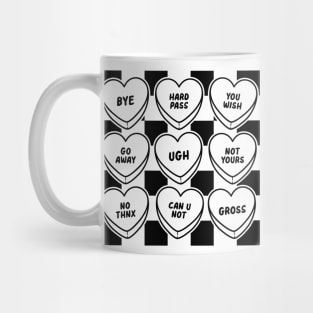 Anti Love Pills Black And White Love Sucks Anti Love Mug